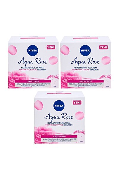 NIVEA Aqua Rose Organik Gül Sulu Nemlendirici Jel Krem 50 Ml X 3 Adet