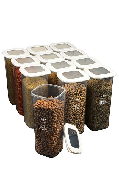 Viwares Foly Weiß luftdichte Vorratsdosen mit Deckel | 12er Vorratsbehälter Set 1,75l