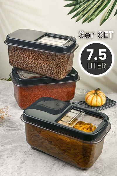 Viwares Multibox 3er Set 7,5 litru Schwarz