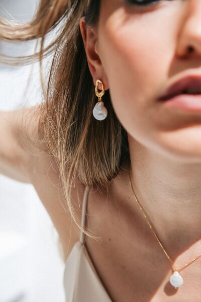 art and crafts jewelry Chickpea İnci Küpe