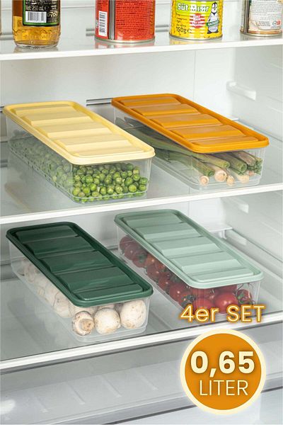 Viwares 4 Teilig Bella Kühlschrank Organizátor 1,65 l Bunt Vorratsbehälter
