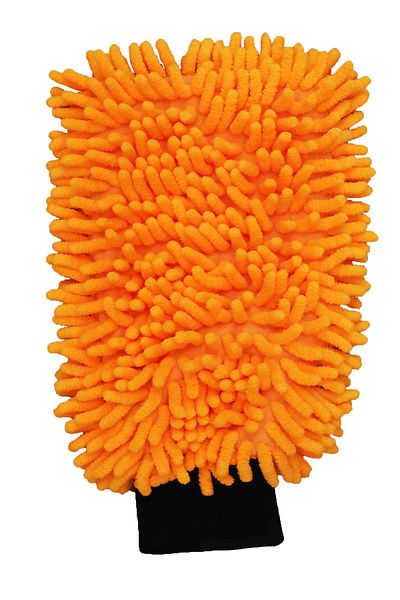 DNS HOME 1Pc Orange Pasta Microfiber Cleaning Glove Mop And Car Washing Drying Glove Mop