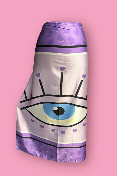BAHELS Purple Eye Patterned Special Design Pareo - 95*145 Cm