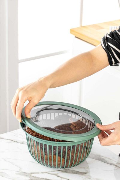 Viwares Polyline Schüssel mit Deckel Grün 3 Liter