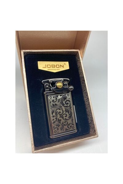 Jobon Füme Renk Desenli Modelli Yandan Çarklı Kaliteli Benzinli Çakmak