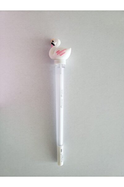 Mikro Kuğu Döner Başlıklı Jel Tükenmez Kalem Beyaz