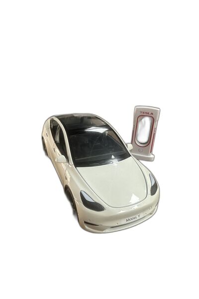 CarStore Tesla Model Y Birebir Işıklı Maket Beyaz