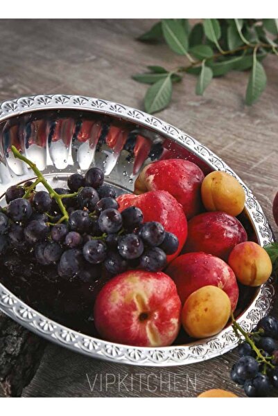 Vipkitchen Lüx Çelik Salata Ve Meyve Tabağı 27 Cm