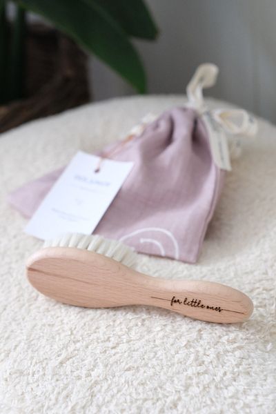 Dos Junior Company Natural Wooden Baby Brush - 100% Pure Goat Hair