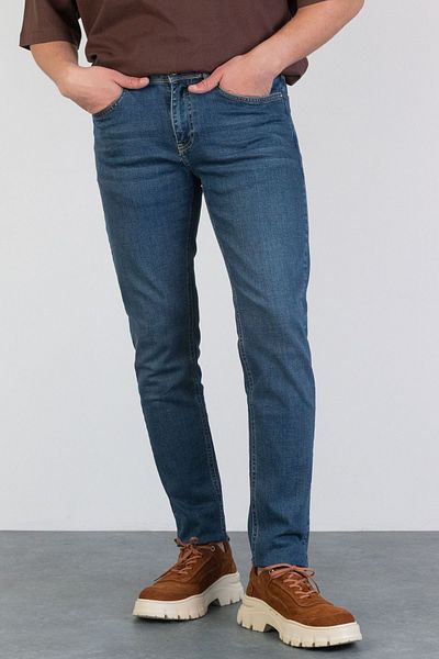 HLT JEANS Herren-Jeans, Ozeanblau, schmale Passform, Lycra, dehnbar, Denim, Röhrenjeans, Hlthe001958