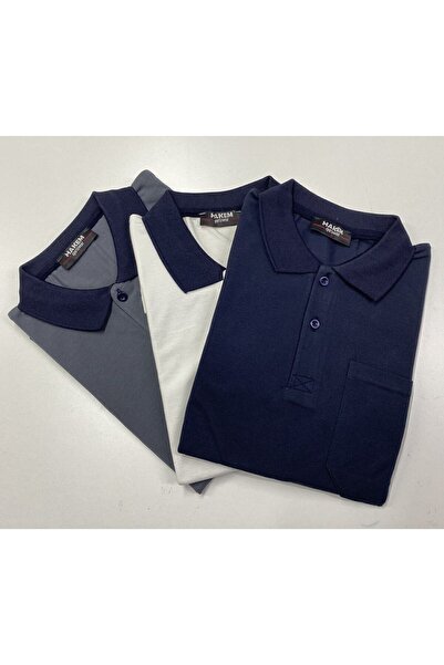 Hakem triko Γιακάς πόλο 3 τεμαχίων 100% βαμβακερό μπλουζάκι καπνιστό, κρεμ, μ...