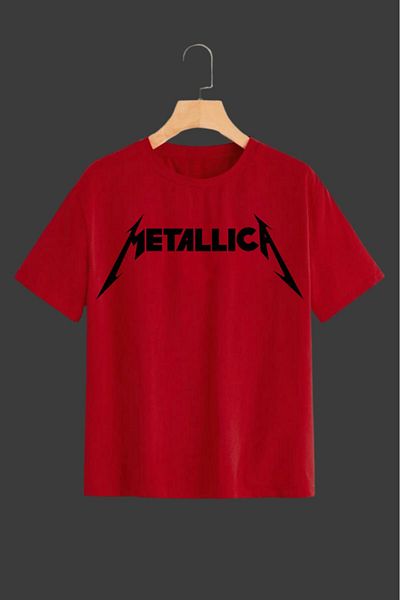 oneagılyazı Metallica Printed Unisex Oversize T-Shirt