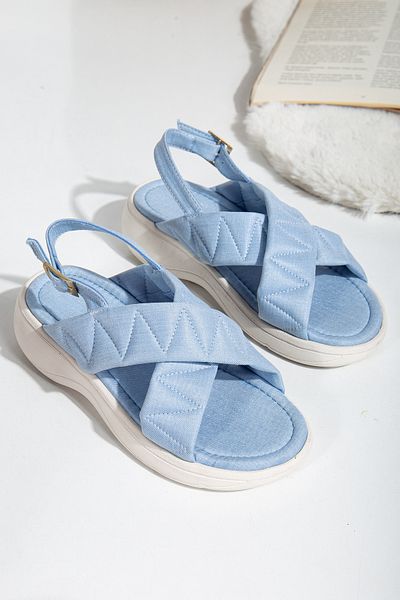 SEEM & BE Sandale din țesătură pentru femei Luna Faylon ultra confortabile - cu cusături