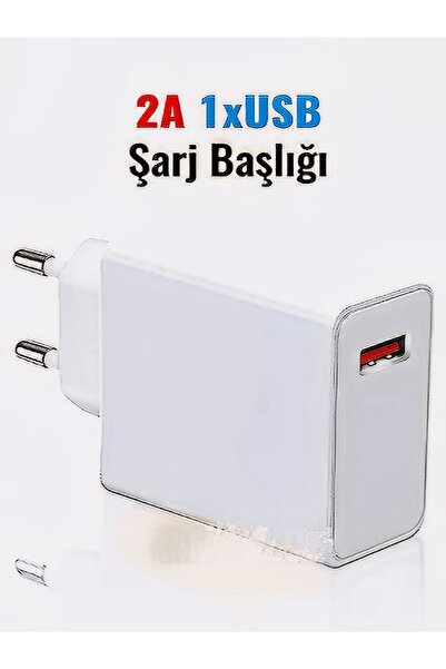 LED Işıklı 1xUSB Girişli Şarj Başlığı 2A Şarj Adaptörü ve Şarj Cihazı