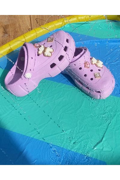 LİTTLE TORTOİSE Girl - Non-Slip Thick Sole Slippers/Sandals with Stone Detail