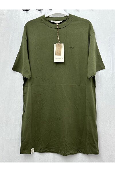 Soul Organik Pamuk Bisiklet Yaka Kısa Kol HAKİ İçlik TSHİRT 30727