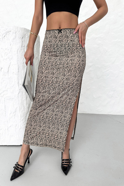 Babushka Φούστα με σχίσιμο σχέδιο Zebra