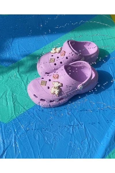 LİTTLE TORTOİSE Girl - Non-Slip Thick Sole Slippers/Sandals with Stone Detail