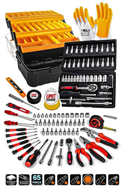 PROXTECH Lüks  Seri  65 Pcs Full Takım 46Lokma Set PenseYankeski,Tornavida Se...