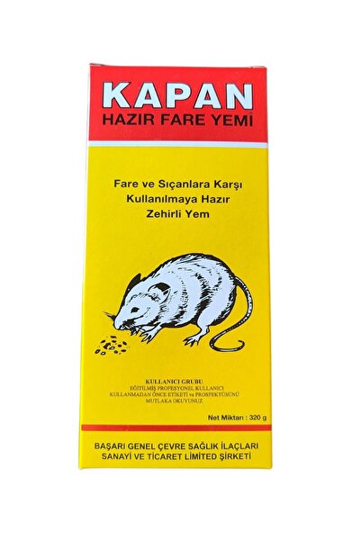 Kapan ZEHİRLİ FARE ve SIÇAN YEMİ 320GR