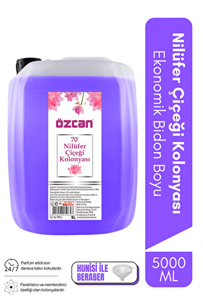 Özcan Bey Nilüfer Çiçeği Kolonyası Parfümlü Kolonya Ekonomik Bidon Boyu 5 Lit...