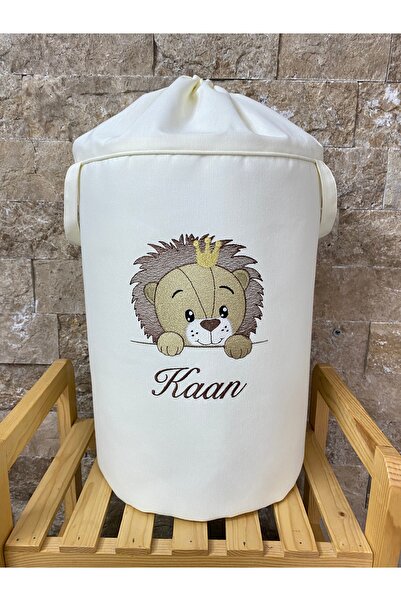 HS Home Baby İsme Özel Aslan Nakışlı Kirli & Oyuncak Sepeti
