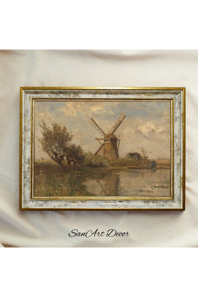 Sanart Pictură de epocă cu cadru, pictură în ulei, pictură înrămată, decor ar...