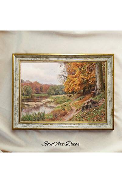 Sanart Pictură de epocă cu cadru, pictură în ulei, pictură înrămată, decor ar...