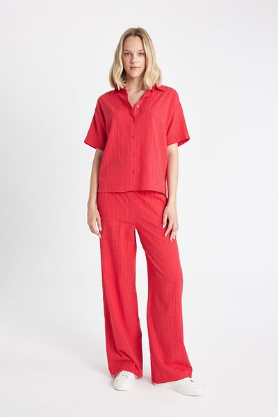 DeFacto High Waist Wide Leg Trousers - Three Pockets, Wide Leg A9129AX24SM