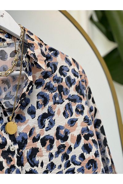 modabetce Γυναικείο πουκάμισο Oversize Satin Glitter