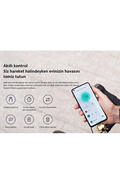 Xiaomi Anti Alerjik Akıllı Hava Temizleyici 48m2 Virüs Polen Avcısı Wi-fi Ve Sesli Kontrol Lambader hediye