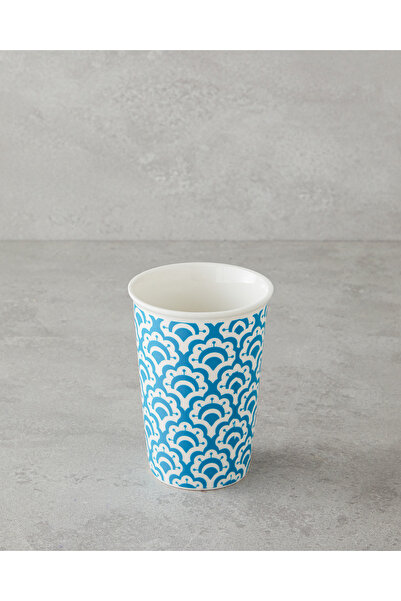 English Home Blue Sunrose Ceramic Silicone Mug with Lid