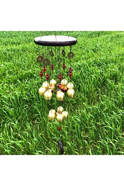 ArtemisSeramik Antique Brass Wind Chime Garden Balcony Ornament with Money