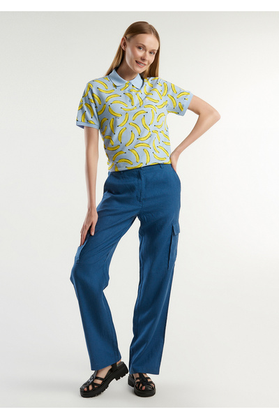 United Colors of Benetton Pantaloni cargo de damă Midnight Blue 100% in