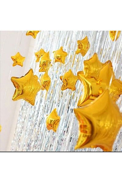asöy Pastel white Transparent balloon And Star Foil balloon set