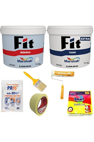 Marshall Fit Silikonlu Iç Cephe Boyası 3.5 Kg + Fit Extra Tavan Boyası 3.5 Kg...