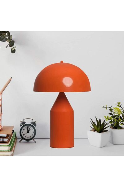 Bamyum Lipeo Tischlampe Grün 30cm, Pilz Lampe, Metall Lampe, Orange