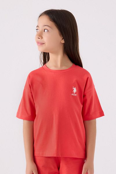 U.S. Polo Assn. Set bermude portocalii pentru fete
