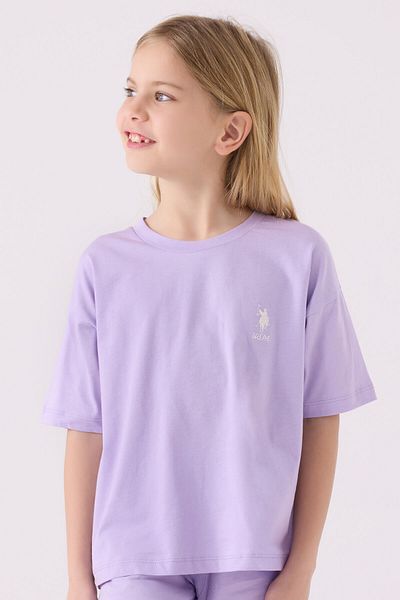 U.S. Polo Assn. Girl's Lilac Bermuda Set