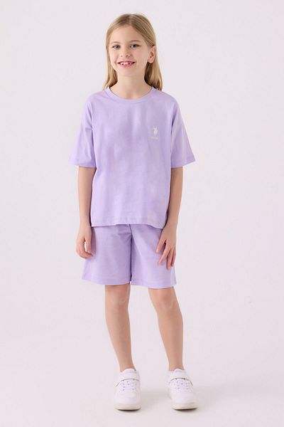 U.S. Polo Assn. Girl's Lilac Bermuda Set
