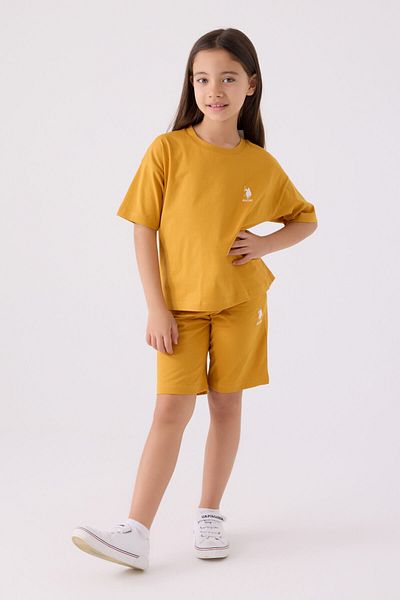 U.S. Polo Assn. Set Bermude pentru fetiță de culoare muștar