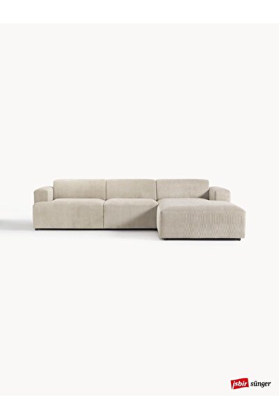 Mobilya Depom Mode Sofesta Sağ Köşe Koltuk Takımı 3 Modül Kırık Beyaz Fitilli...