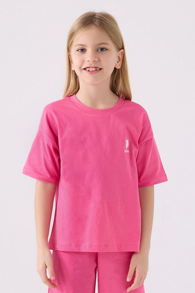 U.S. Polo Assn. Set bermude pentru fete fuchsia