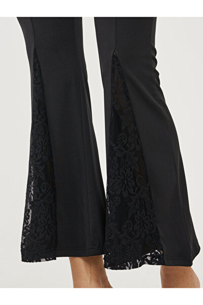 Styli High Rise Lace Insert Fit and Flare Pants