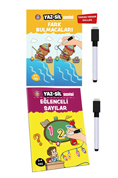 Çocuk Akademi Yaz Sil Fark Bulmacaları ve Eğlenceli Sayılar Avantaj Paket