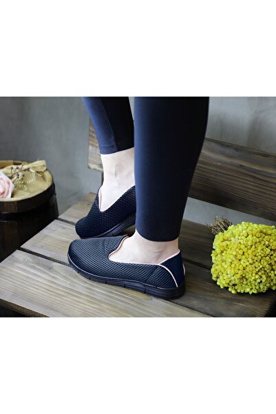 ALMİNA Shoes Women's Black Mesh Cloth Summer Sport Ballet Black Sole