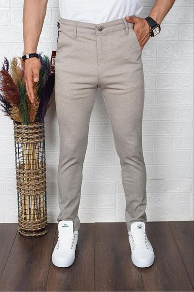SENDORY NEW SEASON 100% KOTON CANVAS GABARDIN SLIM FIT CUT PANTS KNSPNT101