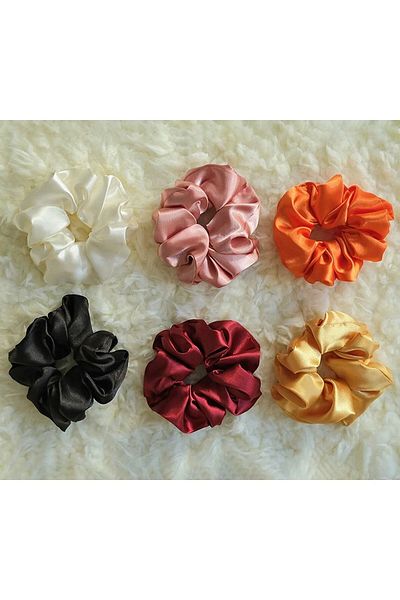 Donna Liberta 6-Piece Satin Silky Hair Clip Elastic Satin Clip