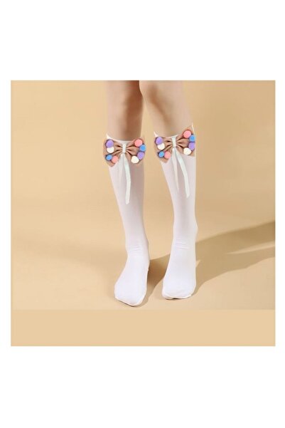 By Piera 3-10 годишни детски микро чорапи с помпони 0777