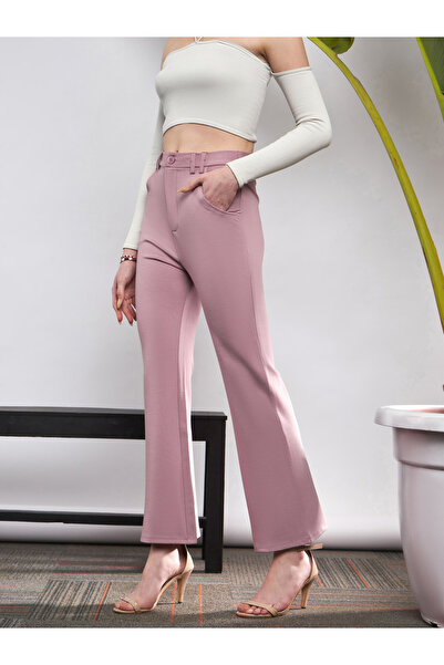 Sassafras By Styli Solid Knit Bell Bottom Pants
